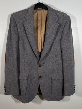 Vintage Ivy Wool Mohair Blazer Elbow Patch IZOD Lacoste 40 Neo Prep Heritage